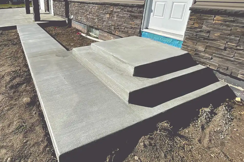 Stair set and walkway poured by Greystone Concrete in Saskatoon SK