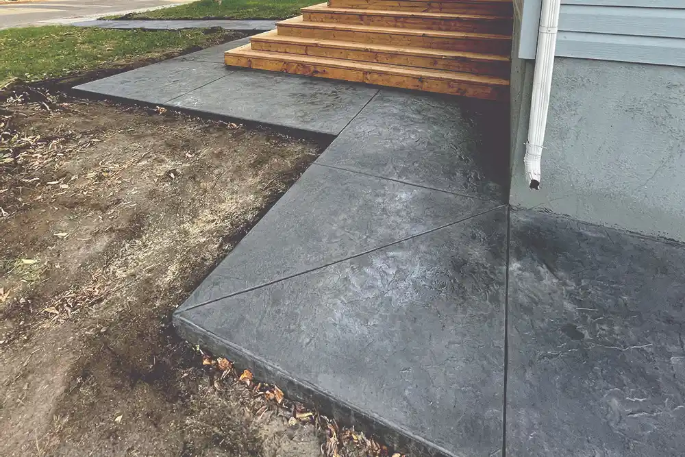 Stamped concrete sidewalk by Greystone Concrete in Saskatoon SK